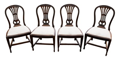 Lot 438 - A Set of Four Carved Mahogany Dining Chairs,...