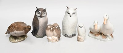 Lot 7 - Royal Copenhagen Porcelain Bird Models,...