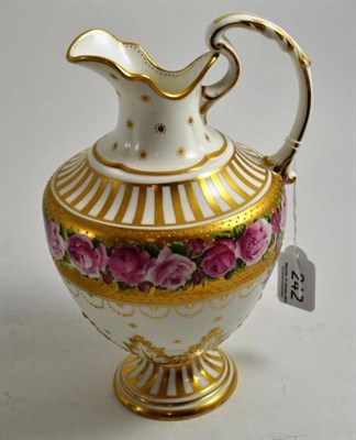 Lot 242 - A George Jones rose decorated gilt jug