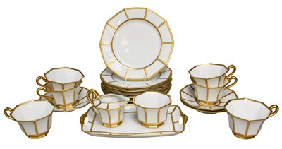 Lot 86 - Bavarian Gilt Tea Service, comprising six side...
