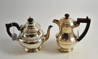 Lot 243 - Silver coffee pot and tea pot