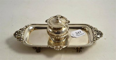 Lot 247 - Late Victorian silver inkstand with liner