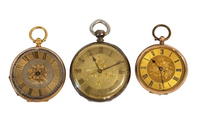 Lot 172 - A Lady's 18 Carat Gold Fob Watch, circa 1900,...