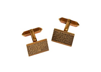 Lot 78 - A Pair of 9 Carat Gold Cufflinks, of textured...
