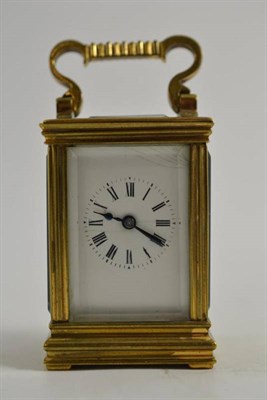 Lot 250 - Miniature brass carriage clock