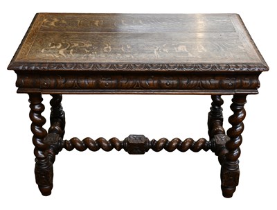 Lot 449 - A Victorian Oak Side Table, with single drawer...