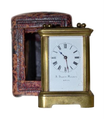 Lot 252 - A Bloch-Monney carriage clock in case