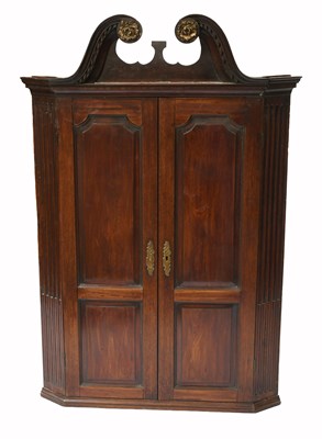 Lot 413 - A George III Mahogany Hanging Corner Cupboard,...