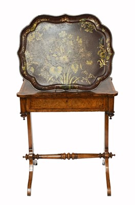 Lot 457 - A Victorian Crossbanded Burr Walnut Work Table,...