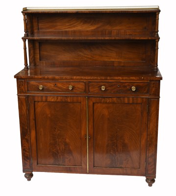 Lot 403 - A Regency Mahogany Chiffonier, the shelved...