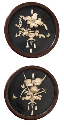 Lot 232 - A Pair of Japanese Meiji Period Bone Shibayama...