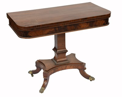 Lot 434 - A Regency Mahogany Fold Over Tea Table, the...