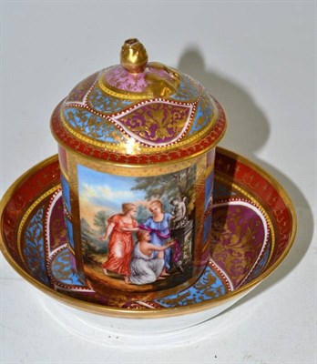 Lot 257 - Royal Vienna chocolate cup and cover