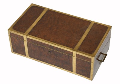 Lot 433 - A 19th Century Brass Bound Burr Walnut Writing...