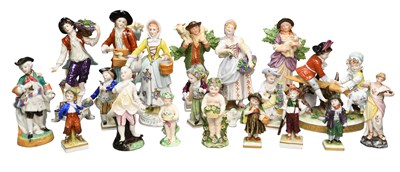 Lot 91 - A Collection of Sitzendorf Porcelain Figures,...