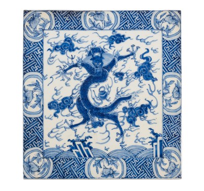 Lot A Chinese Porcelain Plaque, Wanli reign mark...
