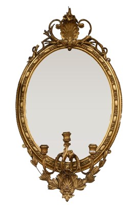Lot 483 - A Gilt Framed Girandole Mirror, 19th century,...