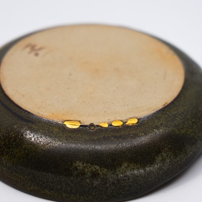 Lot The Black Swan: Green Bowl by Jane Schaffer,...