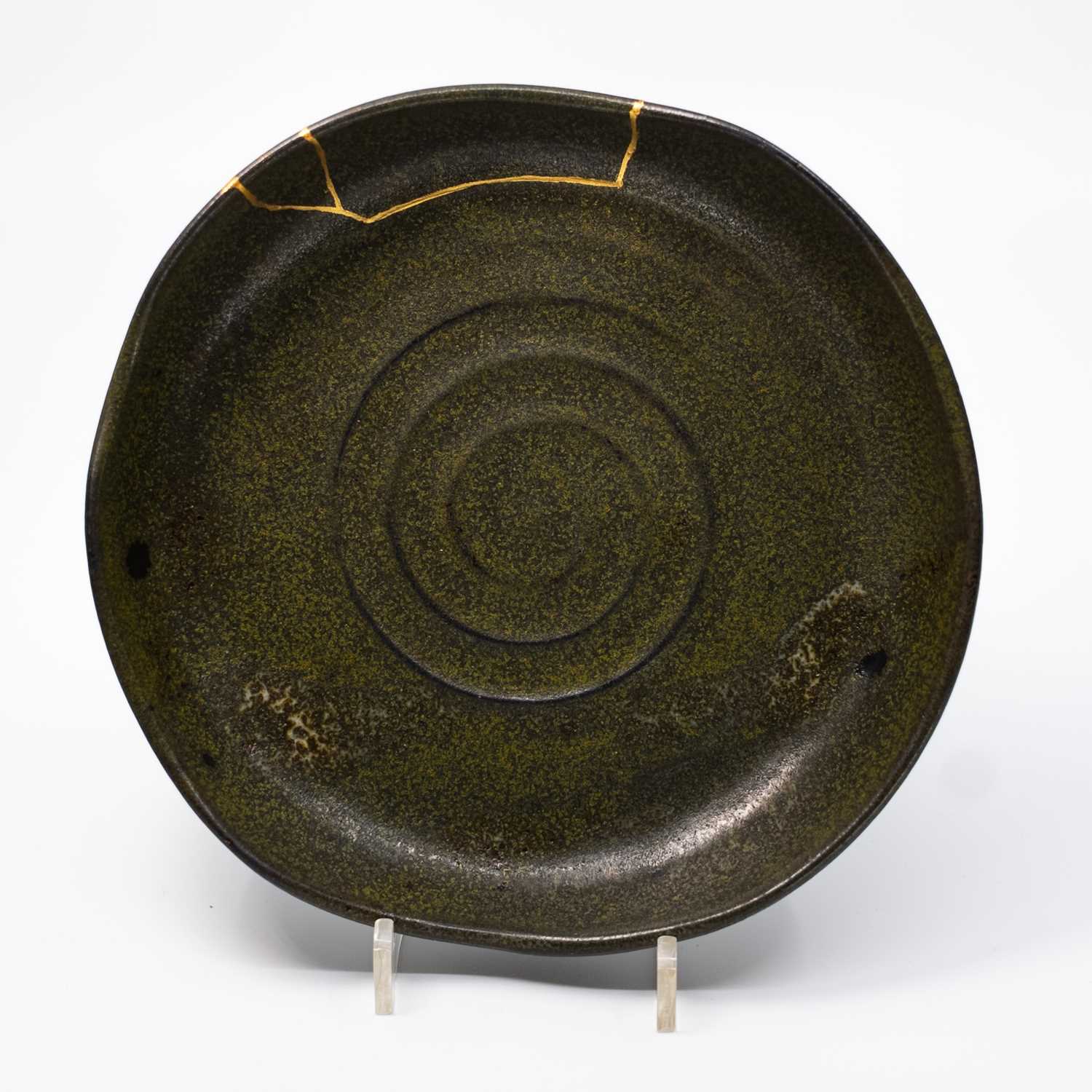 Lot The Black Swan: Green Bowl by Jane Schaffer,...