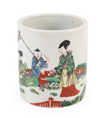 Lot 61 - A Chinese Porcelain Bitong (Brush Pot), in...
