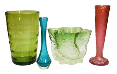 Lot 98 - A Holmgaard Green Glass Vase, 23cm high, a A...