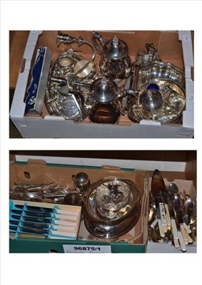 Lot 276 - A quantity of electro plate and cutlery on two shelves