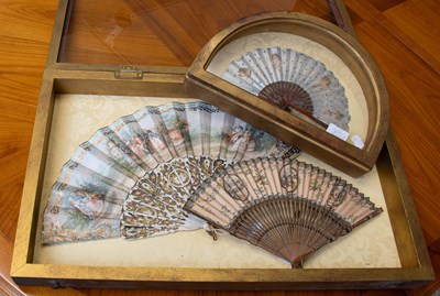 Lot 369 - Late 19th Century Bone Fan with pierced and...
