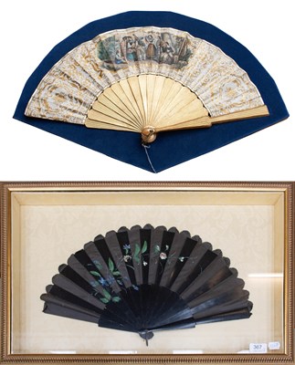 Lot 367 - Early 20th Century Giltwood Fan with a paper...