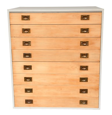 Lot 537 - A Modern Eight Drawer Part Painted Plan Chest,...