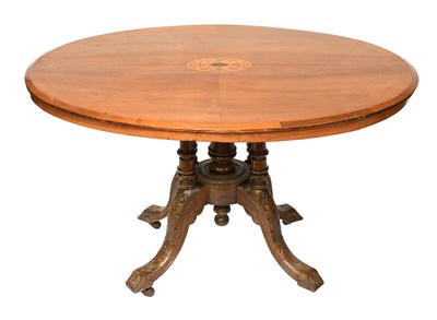 Lot 421 - A Late Victorian Walnut Fold-Over Breakfast...
