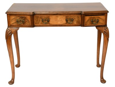Lot 466 - A Figured Walnut Three- Drawer Serving Table,...