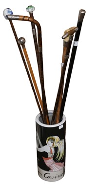 Lot 69 - A Group of Seven Various Walking Canes, some...