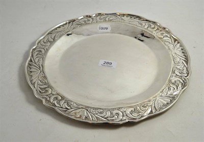 Lot 289 - A white metal shaped dish