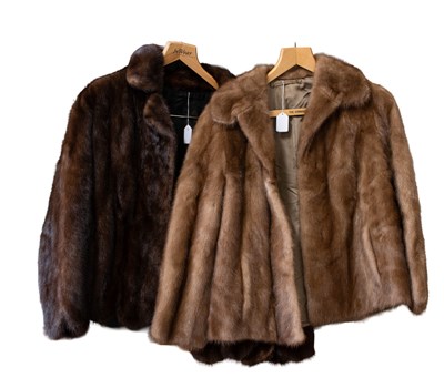 Lot 342 - Dark Mink Cropped Fur Jacket with scalloped...