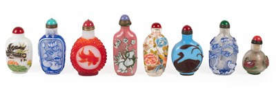 Lot 77 - A Peking Three-Colour-Overlay Glass Snuff...