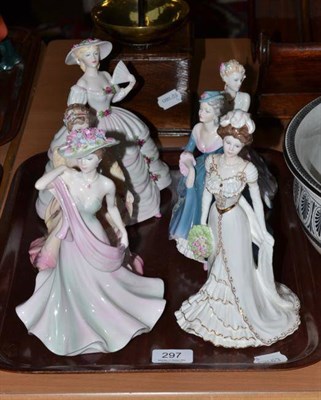 Lot 297 - Six Coalport figures, including 'Ladies of Fashion' and 'Golden Age'