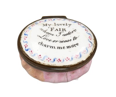 Lot 37 - An 18th Century Enamel Patch Box, of oval form...