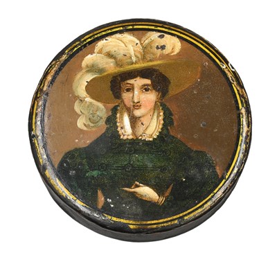 Lot 33 - An Early 19th Century Papier Mache Snuff Box,...