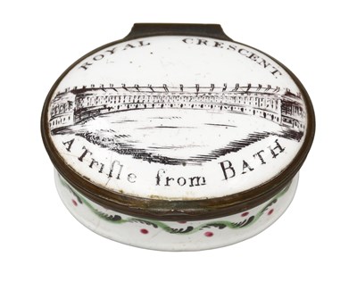 Lot 36 - An 18th Century Enamel Patch Box, of oval form,...