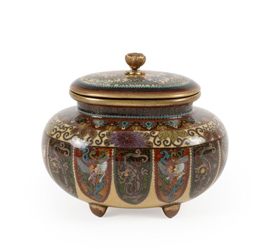 Lot A Japanese Cloisonne Enamel Box and Cover,...