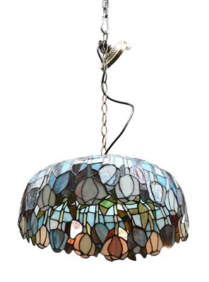 Lot 160 - A Tiffany-style Coloured Glass Ceiling...