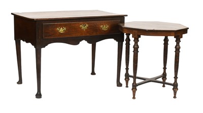 Lot 444 - An Oak Plank top Low Boy, late 18th Century,...