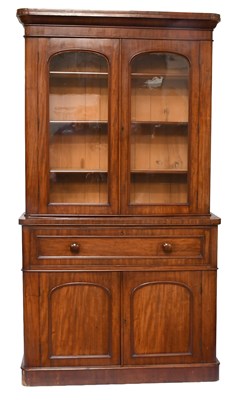 Lot 486 - A Victorian Mahogany Gazed Secretaire Bookcase...