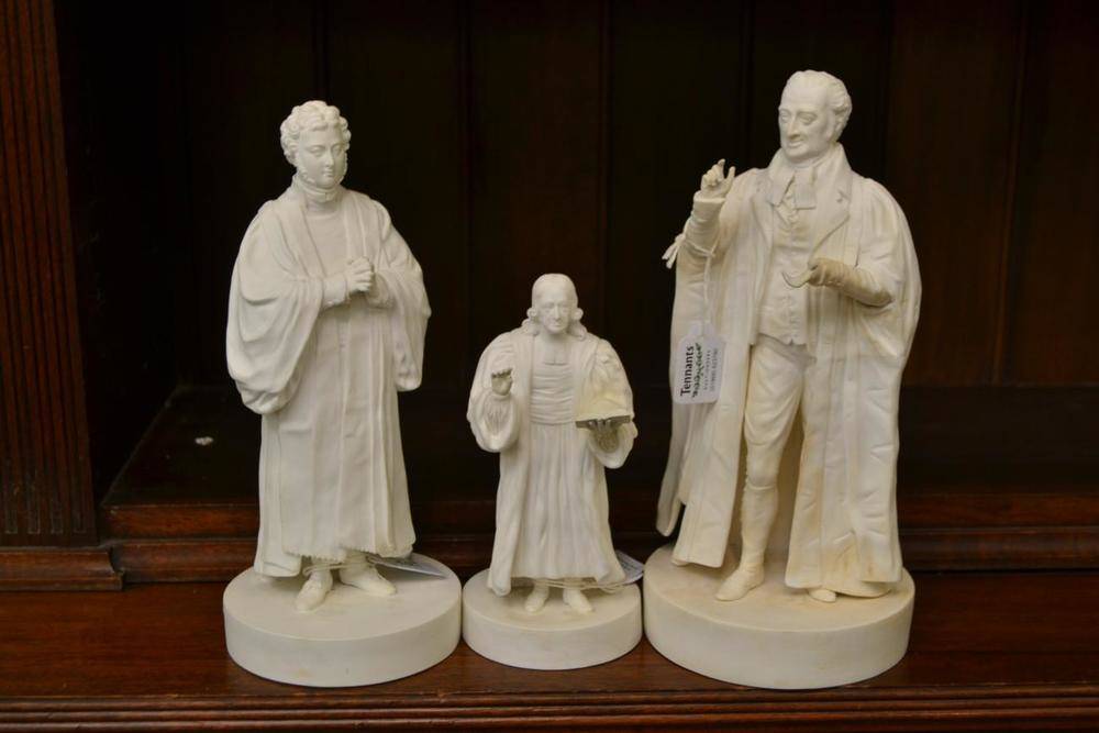 Lot 40 - A Minton Bisque Porcelain Figure of Rev Francis Close, standing in his preacher's garb, his...