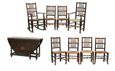 Lot 446 - An 18th Century Oak Gateleg Table, on turned...