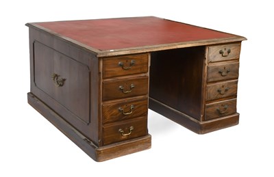 Lot 459 - A Victorian Mahogany Partners Desk, with red...