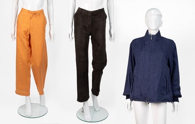 Lot A Loro Piana Denim Effect Linen Bomber Jacket,...