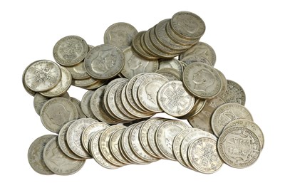 Lot 169 - Mixed Pre-1947 Silver Coins, halfcrowns and...
