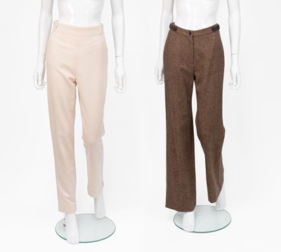 Lot A Pair of Mulberry Brown Wool Tweed Trousers,...