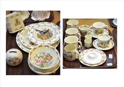 Lot 313 - A collection of Royal Doulton Bunnykins china on two trays